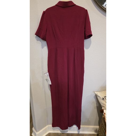 Dress the Population Gloria Jumpsuit Womens 2XL Magenta Collared Short Sleeve - Picture 9 of 10